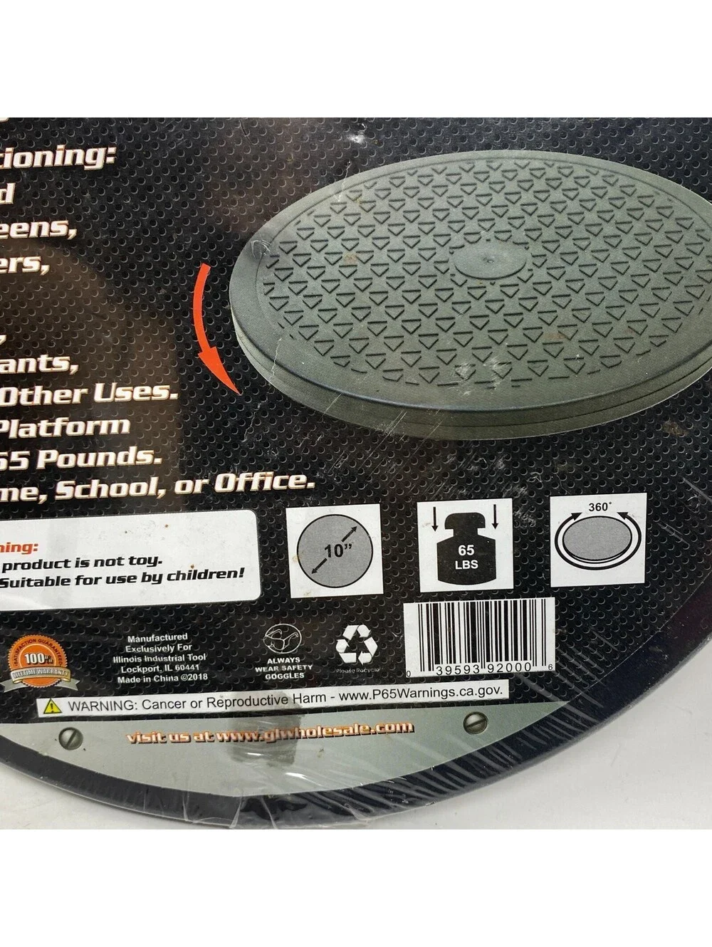 IIT 10 Inch Round Rotating Platform Turntable Lazy Susan 65 Lbs Capacity #92000